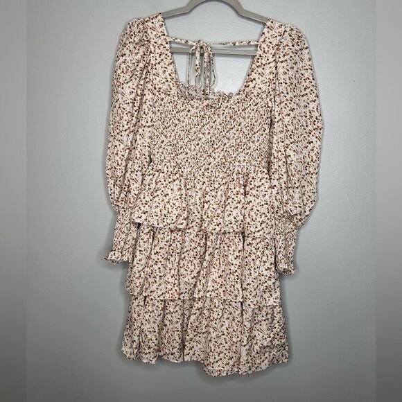 Byinns Floral Ruffle Tiered Square Neck Dress NWT - Picture 4 of 6